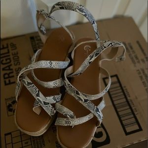 Snakeskin strap sandals